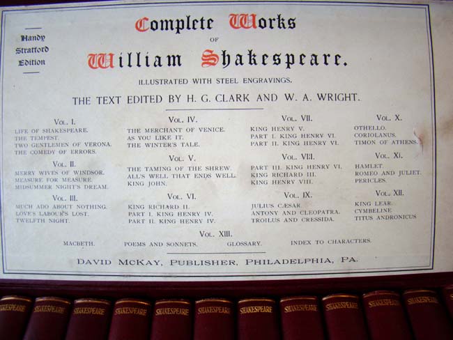 The Complete Works of William Shakespeare in the 13 vol. Handy Stratford Edition circa 1880-1900. — image 3